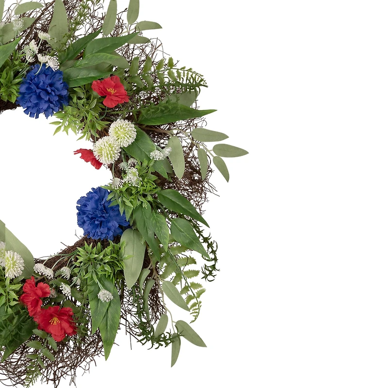 24" Americana Mixed Floral Wreath