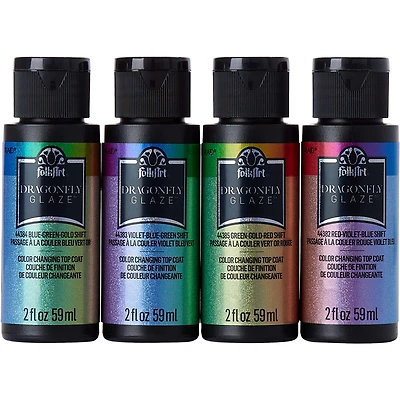 FolkArt® DragonFly Glaze Iridescent Acrylic Paint Set