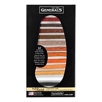 General's® MultiPastel® Earth, Portrait & Skin Tones Compressed Chalk, 12ct.