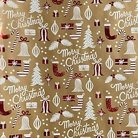 Gold Foil Christmas Peppermint Premium Gift Wrap by Celebrate It™