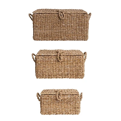 Hello Honey® Natural Woven Seagrass Storage Trunk Set