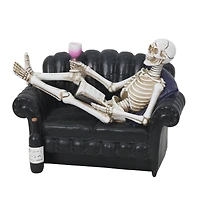 8.75" Skeleton Lounging with Drink Tabletop Décor by Ashland®