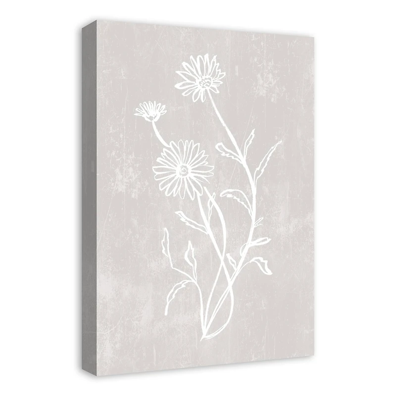 Simple White Floral II Canvas Wall Art