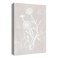 Simple White Floral II Canvas Wall Art