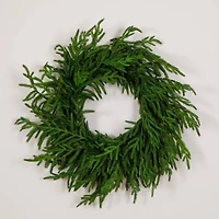 24in. Artificial Real Touch Norfolk Island Pine Wreath with Natural Look