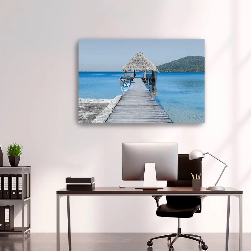 Blue Cabin Canvas Giclee