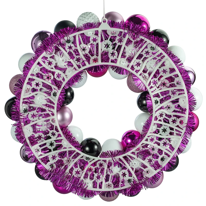 23.5" Pink & Purple Skull & Ornament Wreath by Ashland®