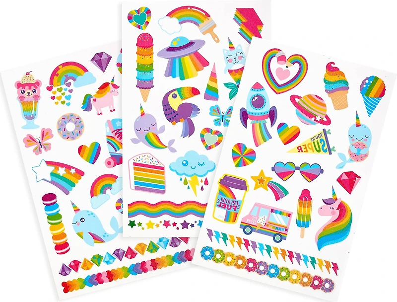 OOLY Tattoo-Palooza Over The Rainbow Temporary Glitter Tattoo Set