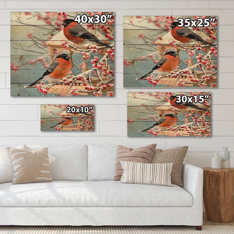 Designart - Two Tits Sit On A Snow-Covered Branch