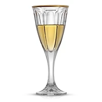 JoyJolt® 6oz. Gold Rimmed Windsor Crystal White Wine Glasses, 2ct.