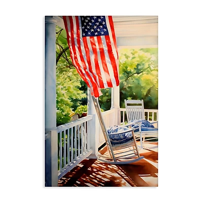 Stupell Industries Vintage American Porch Canvas Wall Art