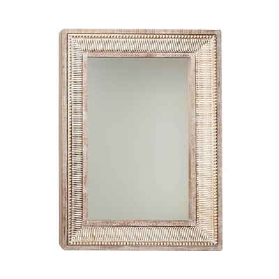 43" Brown Farmhouse Metal Wall Mirror