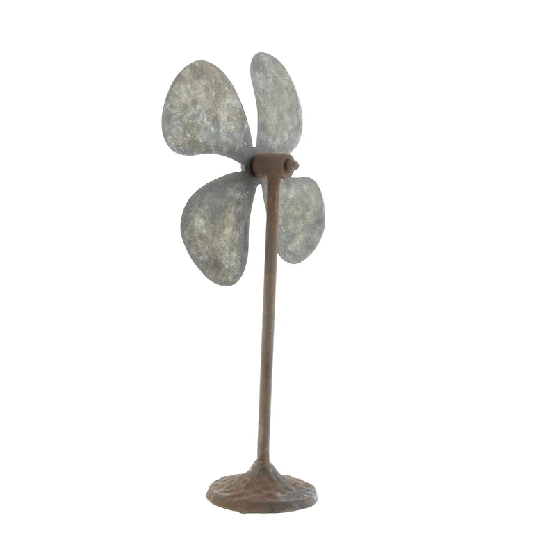 15" Gray Metal Industrial Propeller Sculpture, 2ct.