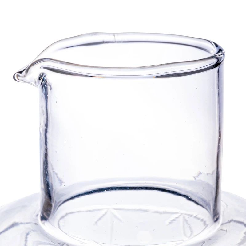 Hello Honey® 32oz. Clear Hand-Blown Etched Reclaimed Glass Pitcher with Tall Neck & Handle