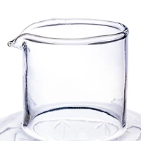Hello Honey® 32oz. Clear Hand-Blown Etched Reclaimed Glass Pitcher with Tall Neck & Handle