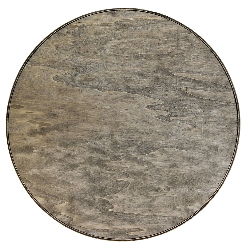 Elegant Designs™ 13.8" Round Gray Wash Coffee Bar Serving Tray with Handles