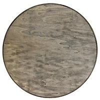 Elegant Designs™ 13.8" Round Gray Wash Coffee Bar Serving Tray with Handles