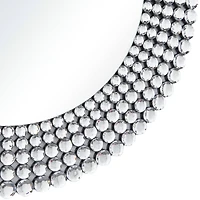 Silver Glass Starburst Wall Mirror with Crystal Embellishment 36" x 1" x 36"