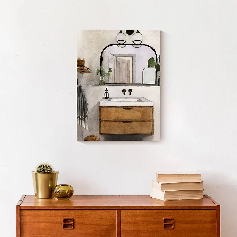 Modern Bathroom 12" x 16" Canvas Wall Art