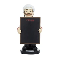13" Polystone Chef with Black Chalkboard Sign