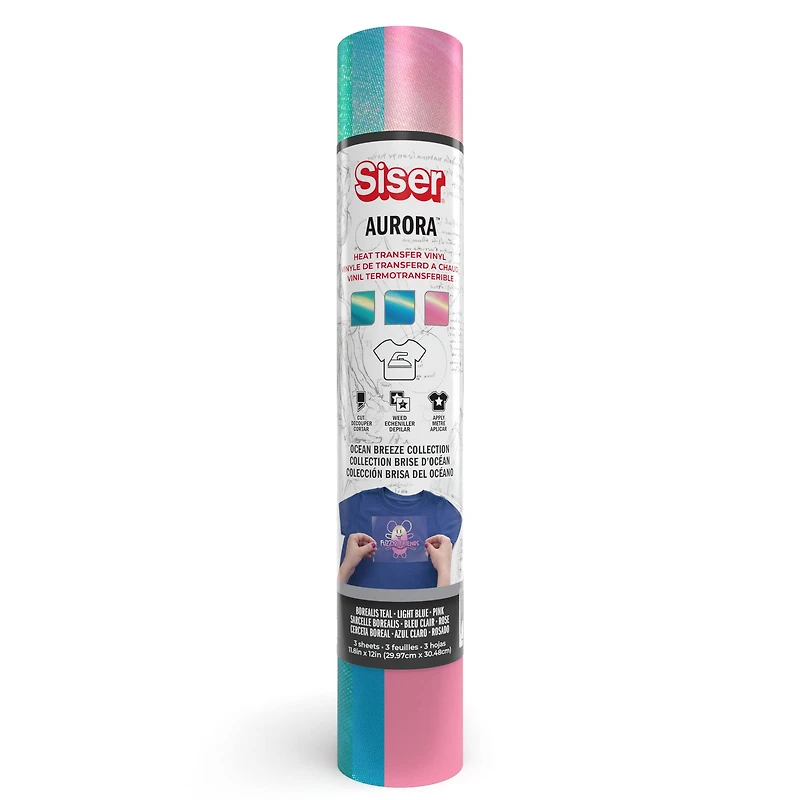 Siser® Aurora™ Ocean Breeze Collection Heat Transfer Vinyl Sampler 12in