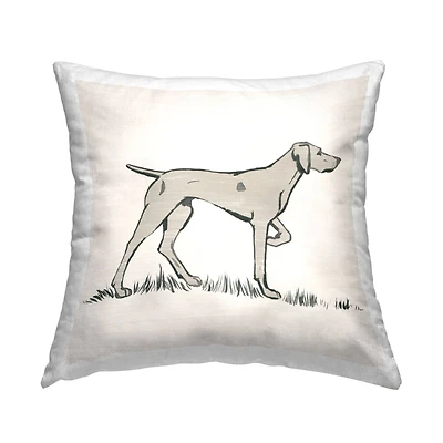 Stupell Industries Hunting Dog Casual Outline Animal Throw Pillow, 18" x 18"