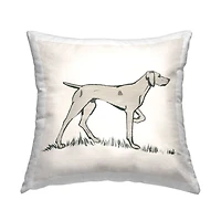 Stupell Industries Hunting Dog Casual Outline Animal Throw Pillow, 18" x 18"