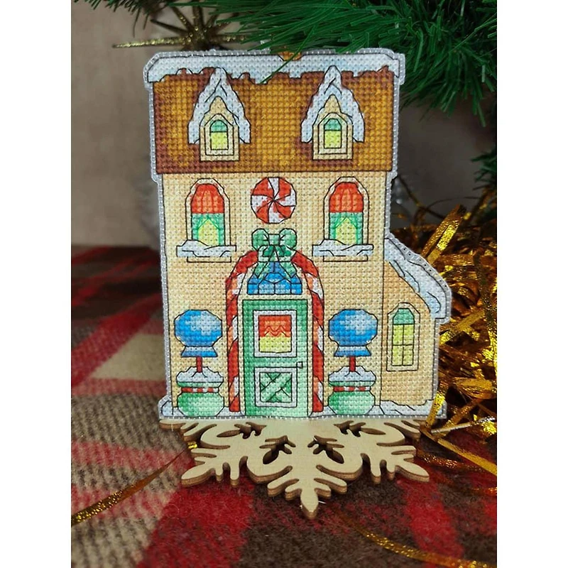 Crystal Art Plastic Canvas Counted Cross Stitch Kit Fairy Tale Gingerbread House