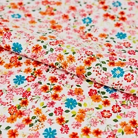 SINGER Orange Small Floral on Cotton Fabric