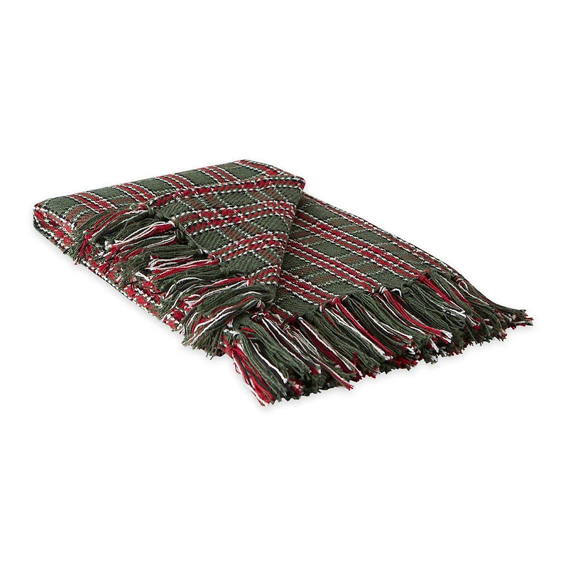 DII® O Christmas Tree Plaid Recycled Cotton Throw
