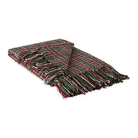 DII® O Christmas Tree Plaid Recycled Cotton Throw