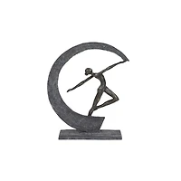 Grey Resin Modern Sculpture, Dancer 15" x 12" x 3"