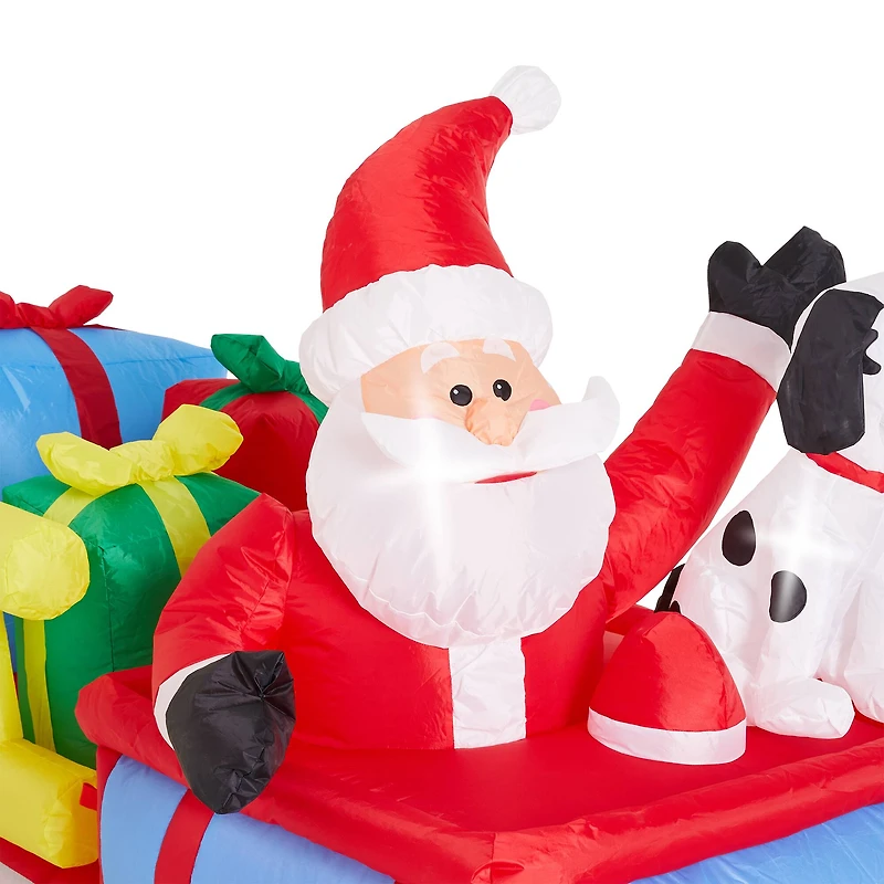 Glitzhome® 7ft. Inflatable Santa in Truck With Lights
