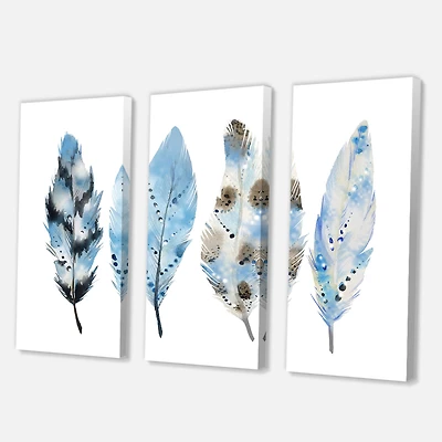 Designart - Blue Boho Feathers I