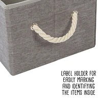Honey Can Do Heather Gray Large Fabric Storage Bins with Handles, 3ct.