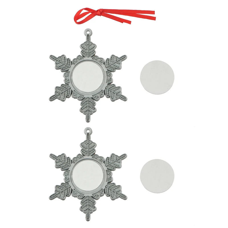 3" Metal Snowflake Sublimation Ornaments, 2ct. by Make Market®
