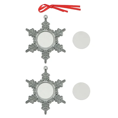 3" Metal Snowflake Sublimation Ornaments, 2ct. by Make Market®