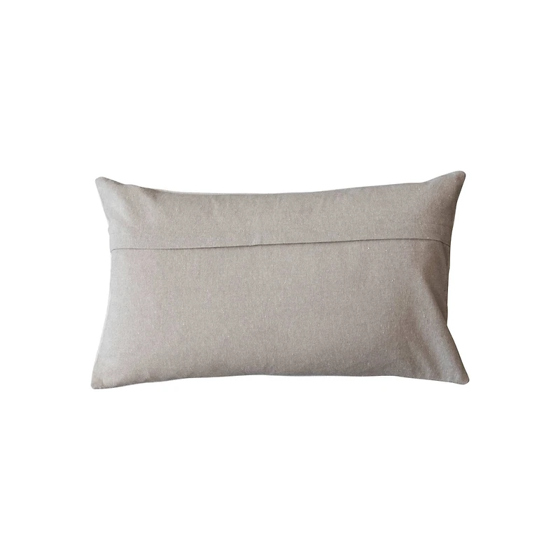 Hello Honey® 24" x 14" Embroidered Reindeer Cotton & Linen Lumbar Throw Pillow