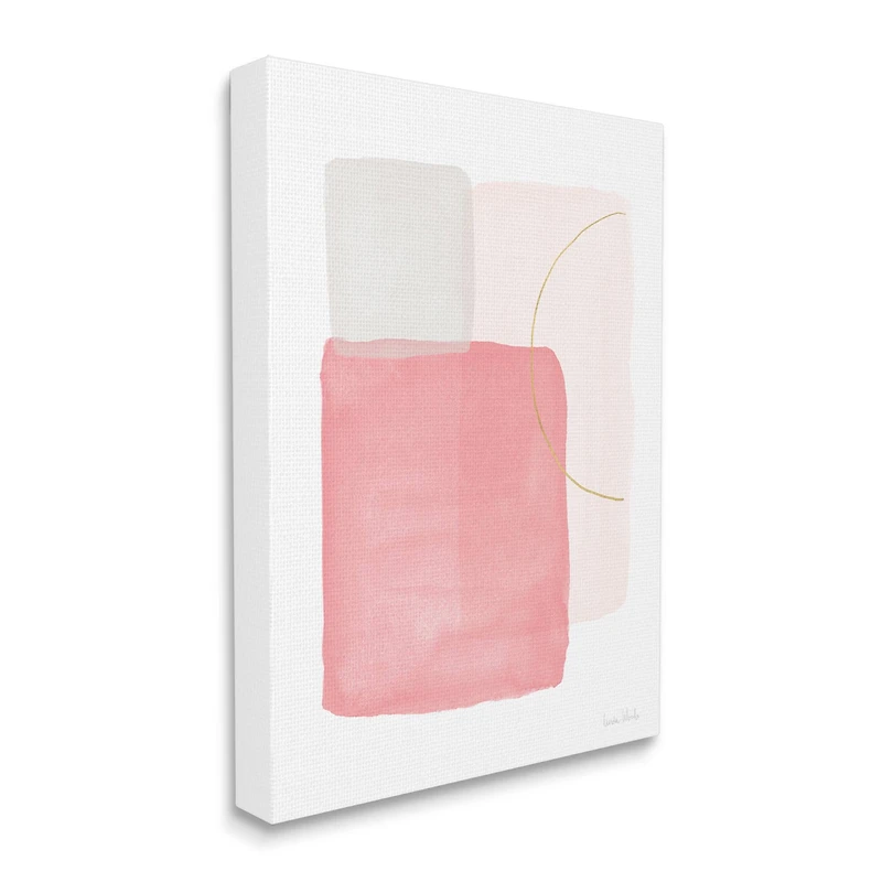 Stupell Industries Pink Blush Boho Abstraction Pastel Layered Shapes Canvas Wall Art