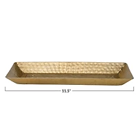 Hello Honey® 11.5" Gold Finish Decorative Hammered Aluminum Tray
