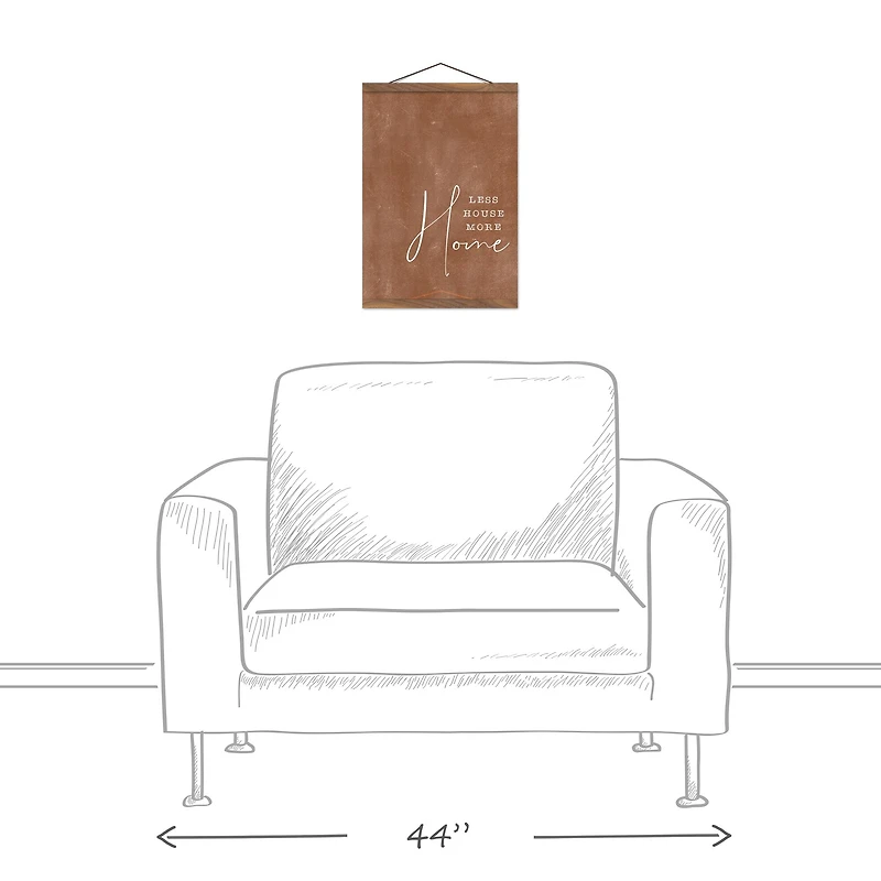 Less House More Home 12" x 16" Teak Hanging Canvas