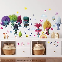 RoomMates Trolls 3 Band Together with Glitter Wall Decals