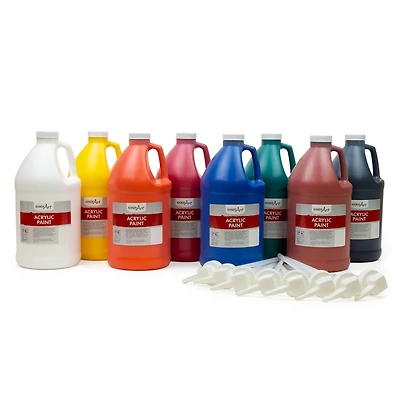 Handy Art® Primary 8 Color Acrylic Paint Set with Pumps