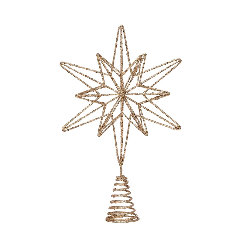 Hello Honey® 14" Champagne Gold Metal & Mica Star Tree Topper