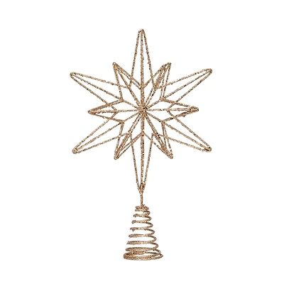 Hello Honey® 14" Champagne Gold Metal & Mica Star Tree Topper