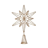 Hello Honey® 14" Champagne Gold Metal & Mica Star Tree Topper