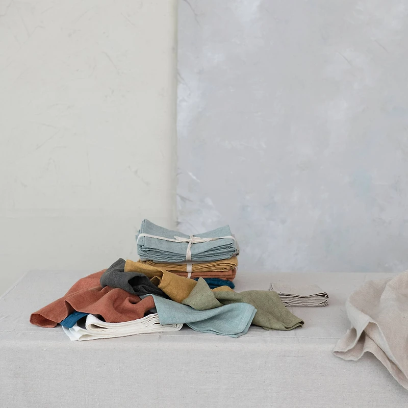 Hello Honey® 10" Square Stonewashed Linen Cocktail Napkins