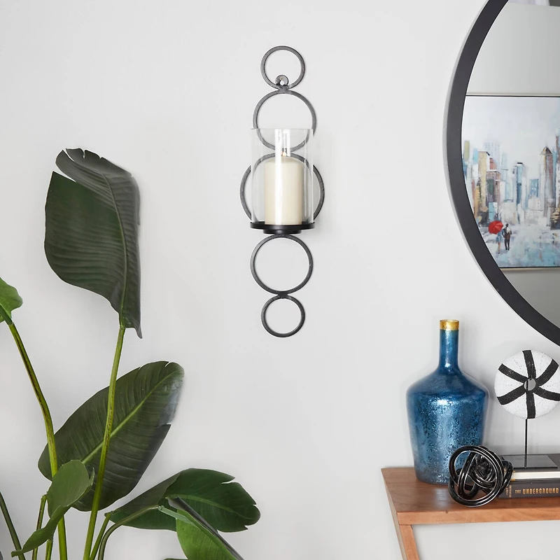 25" Black Modern Wall Sconce