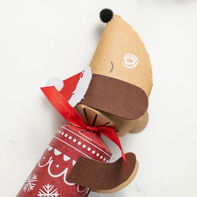 Glitzhome® 12PK 1.5"D x 10"H Dogs Christmas Party Crackers with Gift Contents