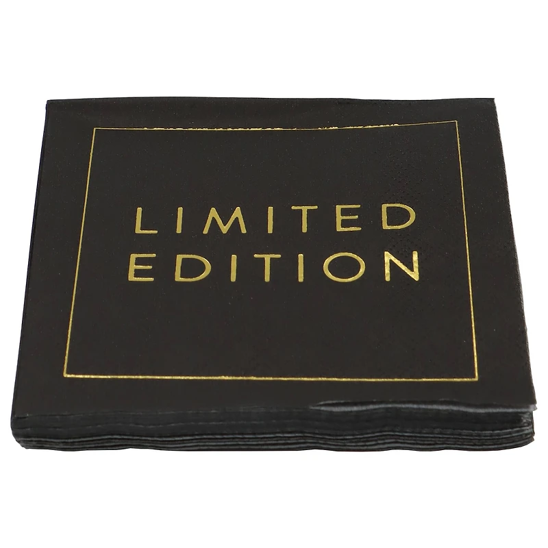 Black & Gold Limited Edition Beverage Napkins, 20ct. by Celebrate It™